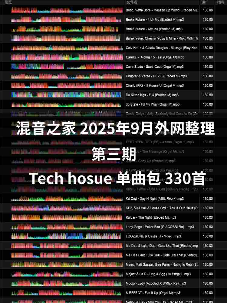 混音之家9月外网整理 第三期 tech hosue 330首